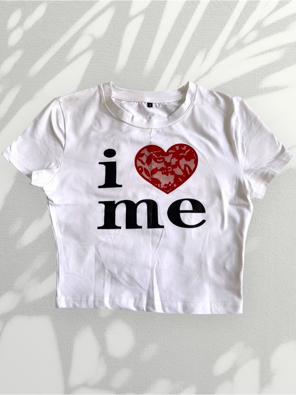 Y2K "I Love Me" Lace Heart Graphic Baby Tee ❤️